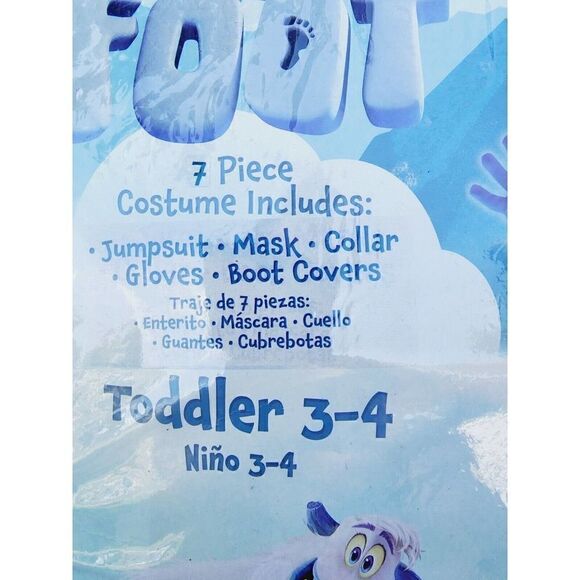 Amscan Small Foot Migo Costume Toddler Size 3-4 Halloween 7 pc Cosplay New - Picture 5 of 6